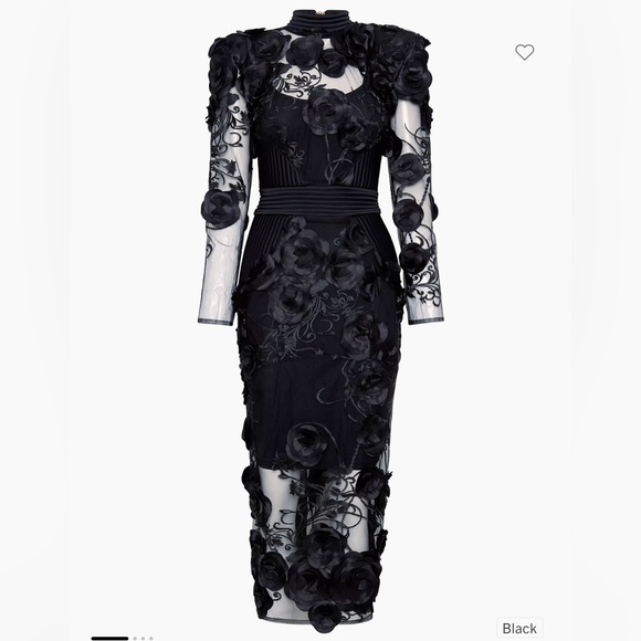 Zhivago Dresses & Skirts - Zhivago Battle Lines Floral Embellished Vendetta black lace embroidered dress